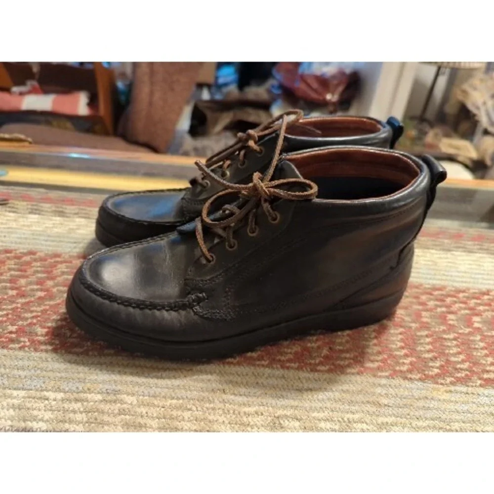Sperry Active Top Sider Black Leather High Top Boat Shoe Womans‎ 9.5 Mens 7.5